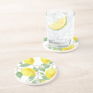 Lemon Waterverf Pattern Onderzetter
