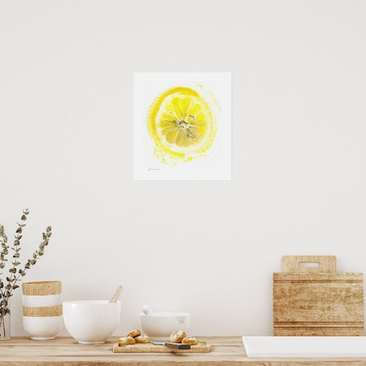Lemon waterverf poster (Keuken)