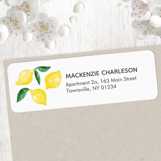 Lemon Waterverf Return Address Label