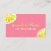 Lemon Waterverf roze achtergrond Visitekaartje (Voorkant)
