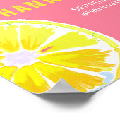 Lemon Waterverf Roze Vrijgezellenfeest Welkom Poster (Hoek)