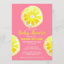 Lemon Waterverf Segmenten Roze Baby shower