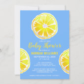 Lemon Waterverf Slices Blue Baby shower Kaart (Voorkant)