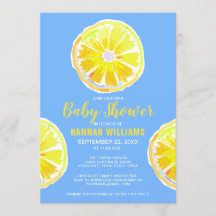 Lemon Waterverf Slices Blue Baby shower