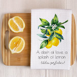 Lemon-Waterverf Theedoek<br><div class="desc">Verfris uw keuken met deze keukenhanddoek met citroen Waterverf, met levendige gele citroenen, frisgroene bladeren en een vrolijk ontwerp van de waterverf. Een speels citaat voegt een leuke citrusachtige twist toe, perfect om een uitbarsting van zonneschijn in je dagelijkse routine te brengen. Een frisse en fruitige touch voor elke keuken...</div>