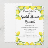 Lemon Waterverf Vrijgezellenfeest Brunch Uitnodigi Kaart (Voorkant / Achterkant)