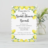 Lemon Waterverf Vrijgezellenfeest Brunch Uitnodigi Kaart (Staand voorkant)