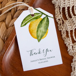 Lemon Waterverf Vrijgezellenfeest Dank u wel Cadeaulabel