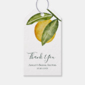 Lemon Waterverf Vrijgezellenfeest Dank u wel Cadeaulabel (Voorkant)