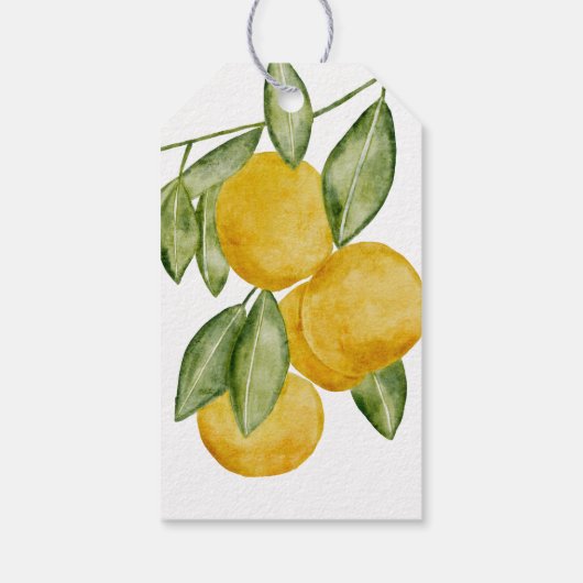 Lemon Waterverf Vrijgezellenfeest Dank u wel Cadeaulabel (Achterkant)