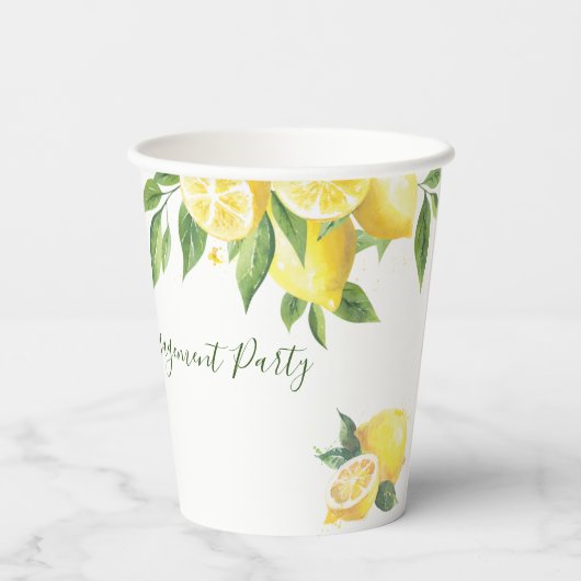 Lemon Waterverf Weddenschap Papieren Bekers (Achterkant)