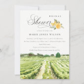 Lemon Waterverf Wijnmakerij Wijngaard Vrijgezellen Kaart (Voorkant)