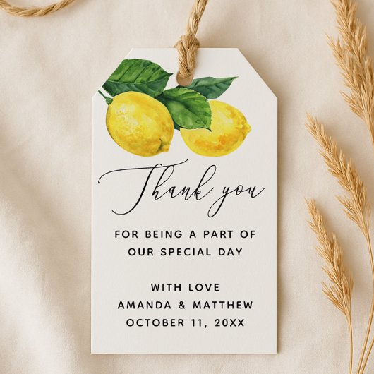 Lemon Wedding Bedankt | Elegante citrussmaak Cadeaulabel