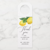 Lemon Wedding Bedankt | Elegante citrussmaak Flessenhanger (Voorkant)