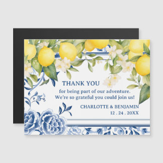 Lemon Wedding Bedankt Magnetische Kaart