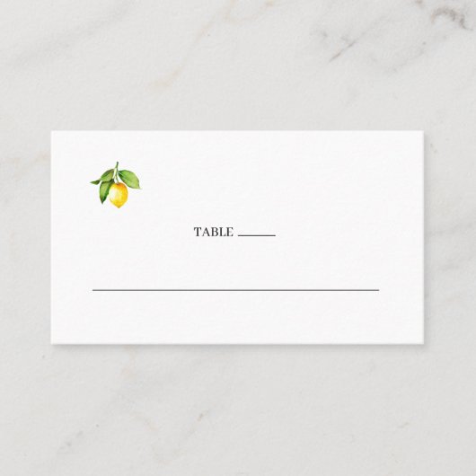 Lemon Wedding Flat Place Card Plaatskaartje (Voorkant)