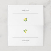 Lemon Wedding Folded Place Card Plaatskaartje (Buitenkant ongevouwen)