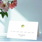 Lemon Wedding Folded Place Card Plaatskaartje