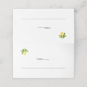 Lemon Wedding Folded Place Card Plaatskaartje (Buitenkant ongevouwen)