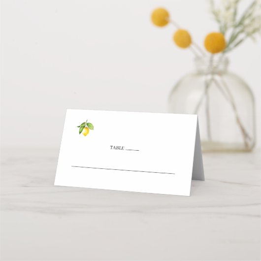 Lemon Wedding Folded Place Card Plaatskaartje (Voorkant)