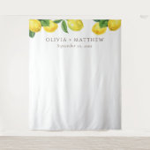 Lemon Wedding foto achtergrond. rustieke citrustui Wandkleed (Voorkant)