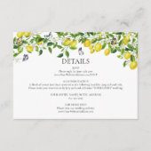 Lemon Wedding Informatiekaartje (Voorkant)