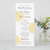 Lemon Wedding Programma Programmakaart (Staand voorkant)