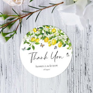 Lemon Wedding Ronde Sticker