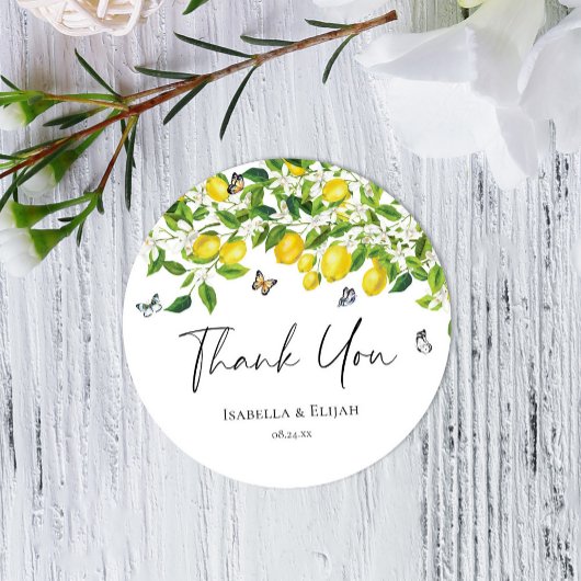 Lemon Wedding Ronde Sticker