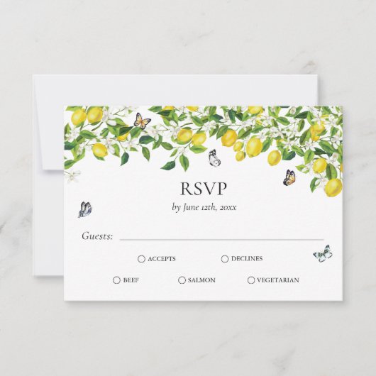 Lemon Wedding RSVP Kaartje (Voorkant)