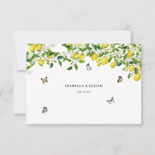 Lemon Wedding RSVP Kaartje (Achterkant)