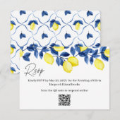 Lemon Wedding RSVP QR Code Kaartje (Voorkant / Achterkant)