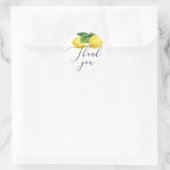 Lemon Wedding Script Bedankt | rustieke citrus Ronde Sticker (Tas)
