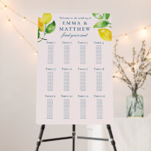 Lemon Wedding Seding Chart Zoek je zitplaats