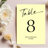 Lemon Wedding Table Number Kaart