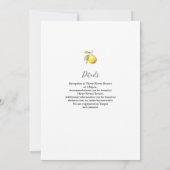 Lemon Wedding Uitnodiging (Achterkant)