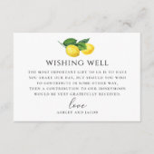 Lemon Wedding Wishing Well | rustieke huwelijksrei Informatiekaartje (Voorkant)