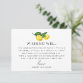 Lemon Wedding Wishing Well | rustieke huwelijksrei Informatiekaartje (Staand voorkant)