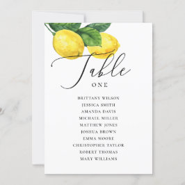 Lemon Wedding Zitting Grafiek | citrus uit de kust Kaart