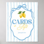 Lemon Whimsical Blue Girls Kaarten & Geschenken Te Poster (Voorkant)