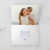 Lemon White Floral Blue Tile Photo Folded Bedankkaart (Binnen)