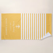 Lemon White Personalized Destination Wedding Favor Strandlaken (Voorkant)