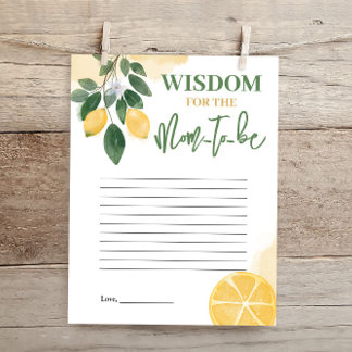 Lemon Wisdom voor de moeder om Baby shower Spel