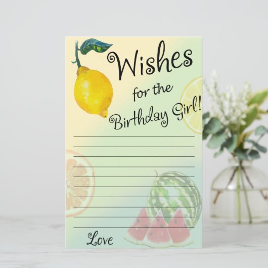 Lemon Wishes for the jarig girl game (Staand voorkant)