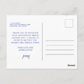 Lemon Witte Bloem Blauwe Mozaïektegel Bedankt Briefkaart (Achterkant)