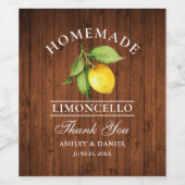 Lemon Wood Limoncello Thanks Bottle Labels Wijn Etiket (Enkel label)