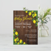 Lemon Wood Summer | Baby shower Uitnodiging (Staand voorkant)