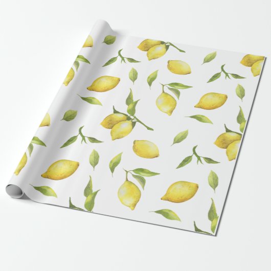 Lemon Wrapping Paper Cadeaupapier (Uitgerold)