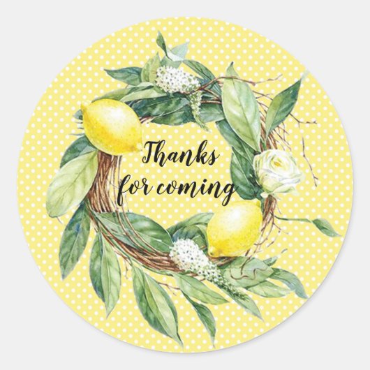 Lemon wreath sticker customizable (Voorkant)
