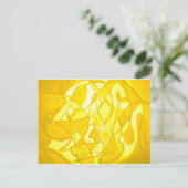 Lemon Yellow Abstract Briefkaart (Staand voorkant)